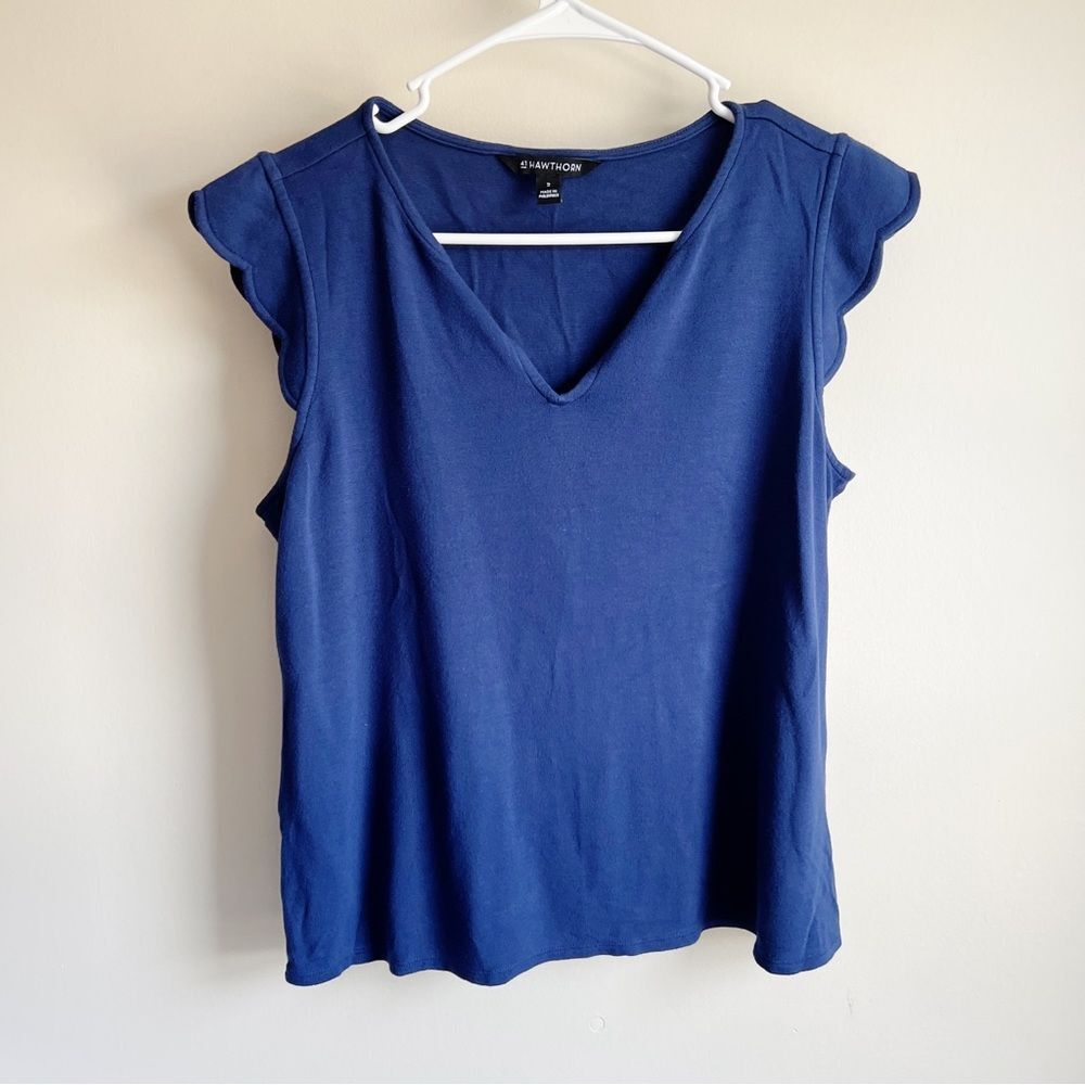 41 Hawthorn Blue Ruffle Sleeve Top